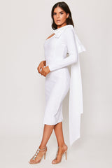 Ayla White One-Shoulder Bandage Dress