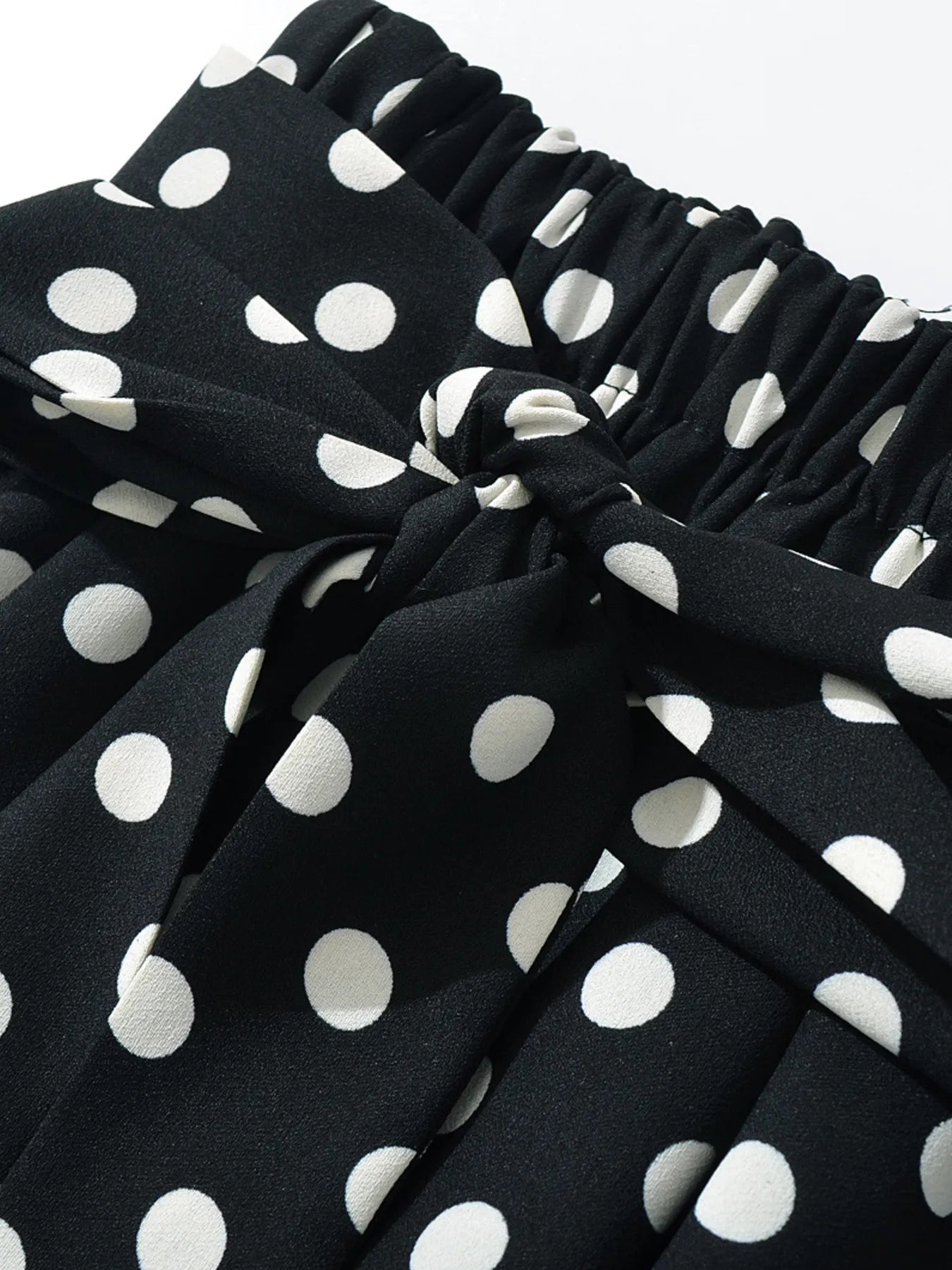 Polka Dot One-Shoulder Top and Mini Skirt Set