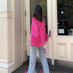 Eric Feather Decorated Suit Jacket