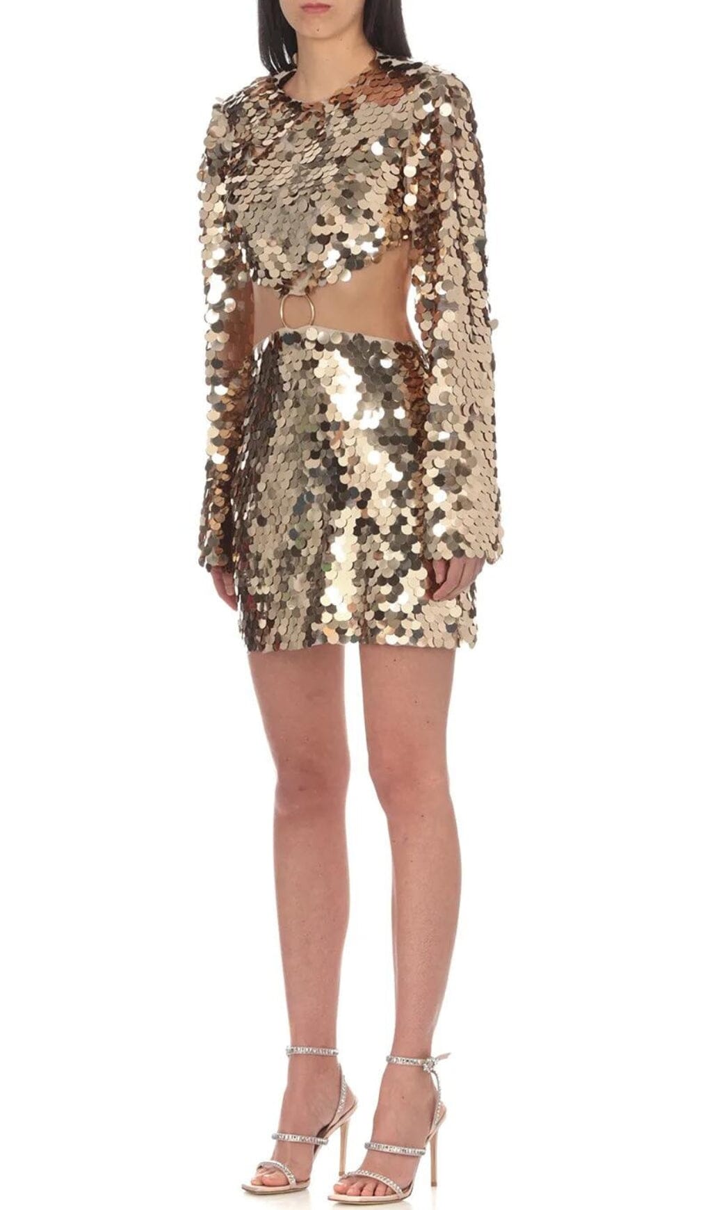 Allure Sequined Champagne Party Dress