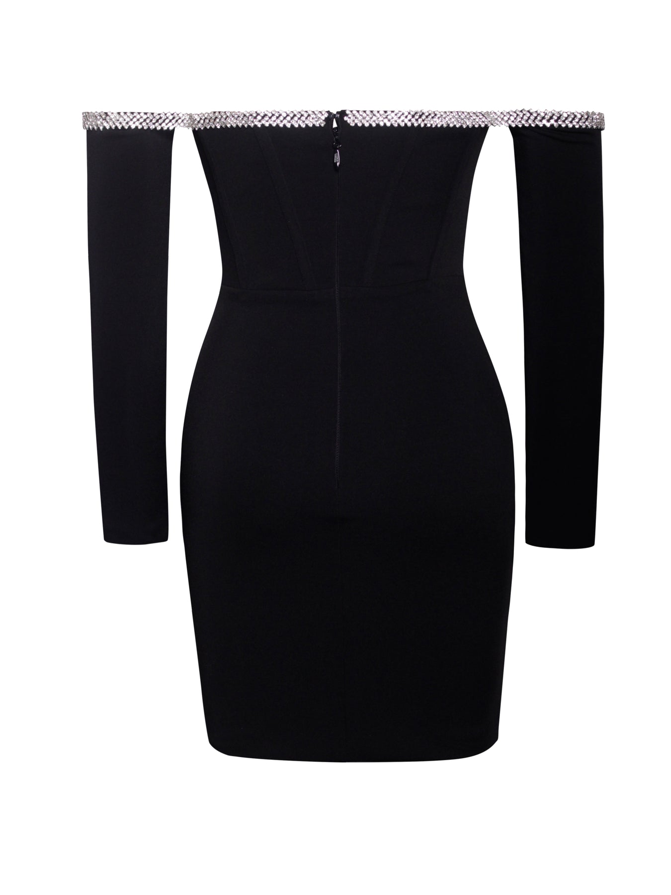 Diamond Long Sleeve Bandage One-piece Dress