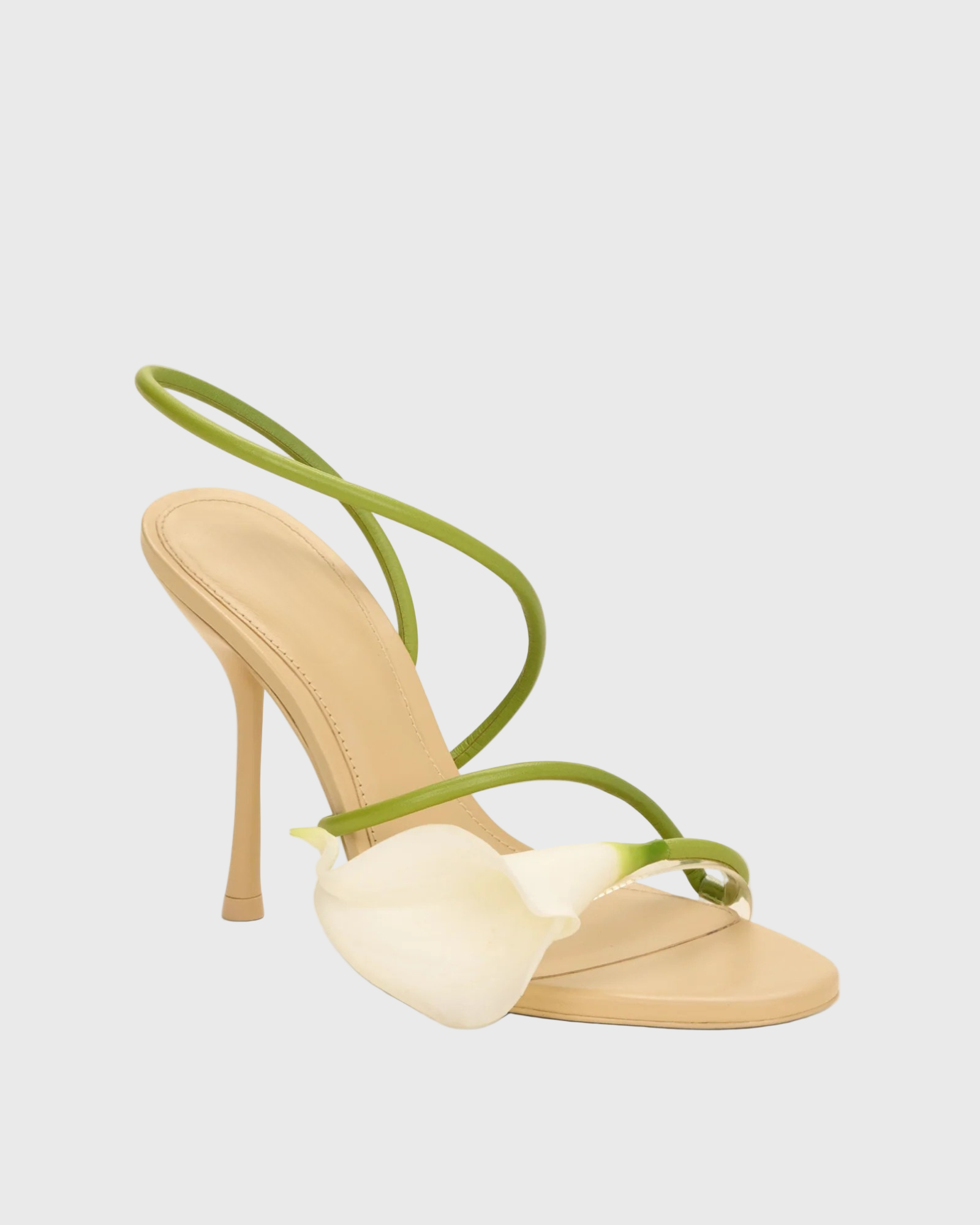 Yamilet 3D Flower Strap Sandals In Green