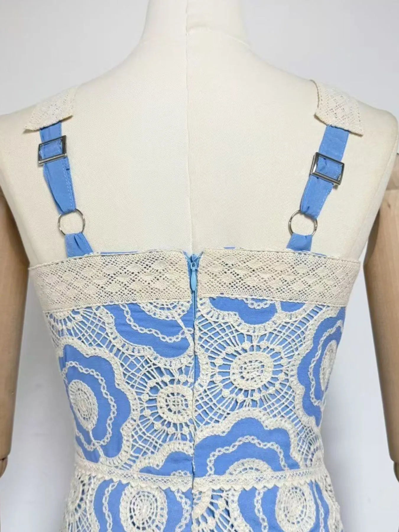 Lace Sleeveless Tiered Midi Dress