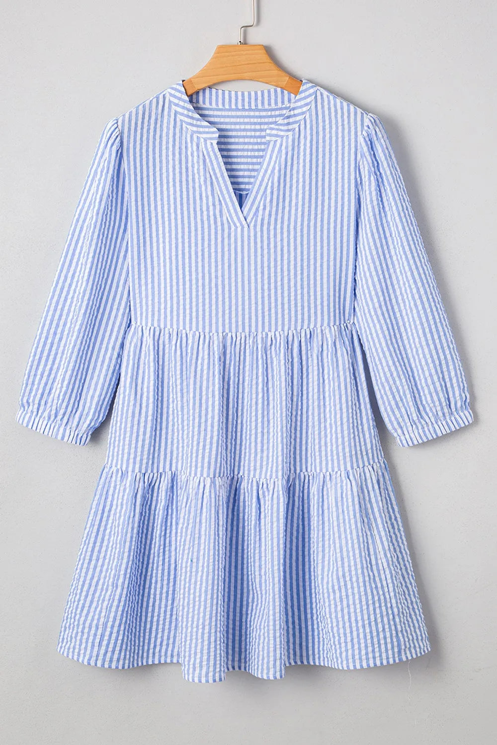 Stripe Tiered Shift Dress with Pockets