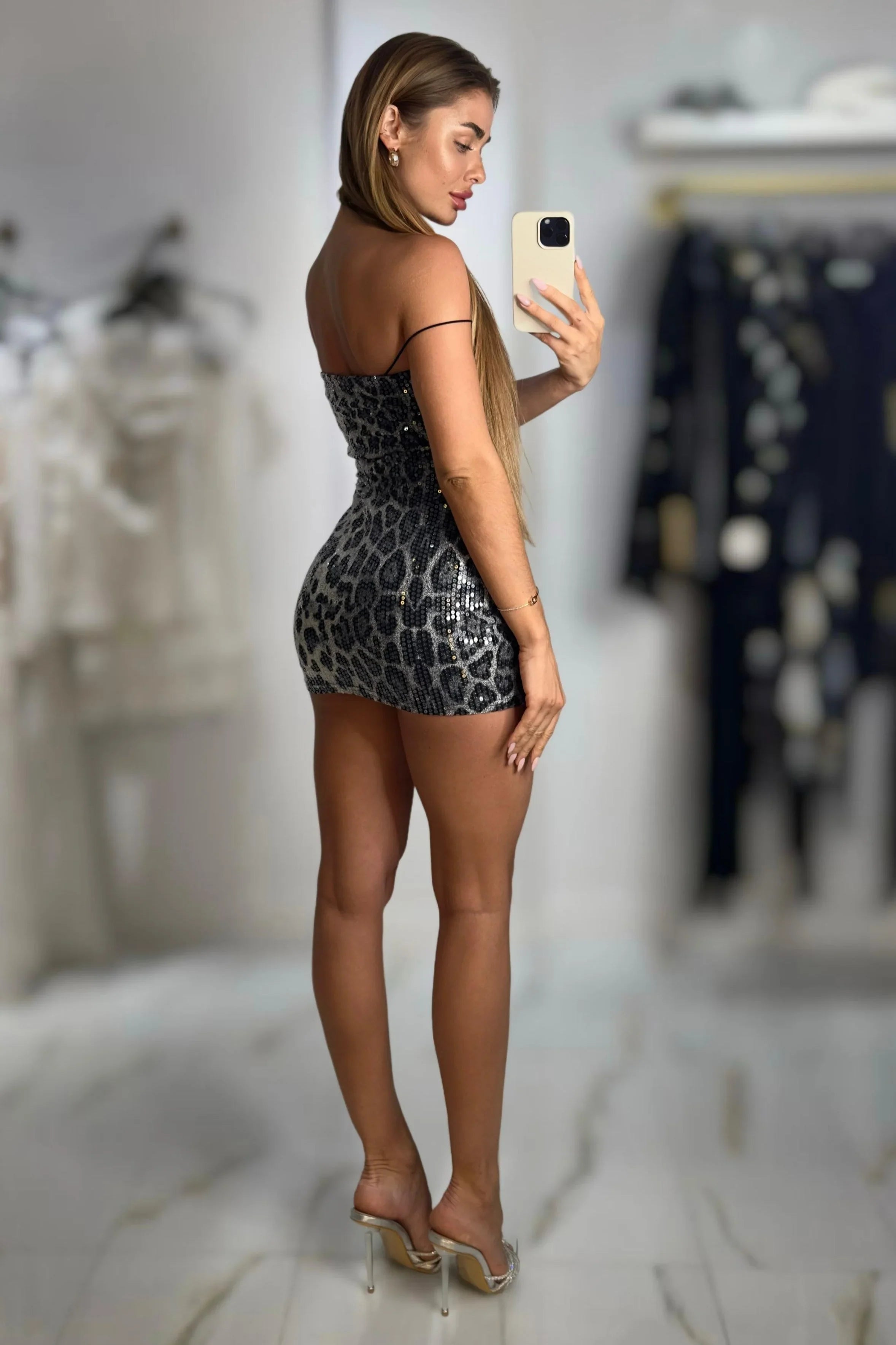 GIA LEOPARD MINI DRESS