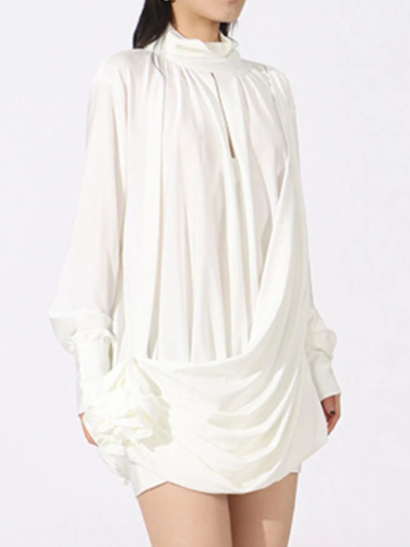 Ruched Long Sleeve Mini Dress