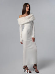 Nalana Strapless White Maxi Dress