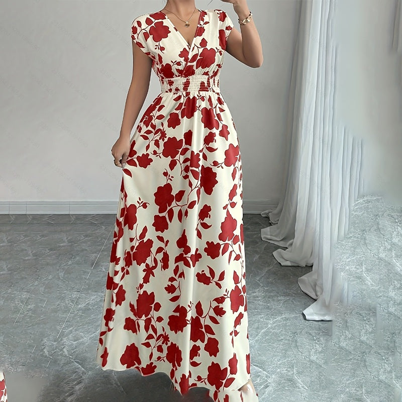 V-Neck Maxi Elegant Dress