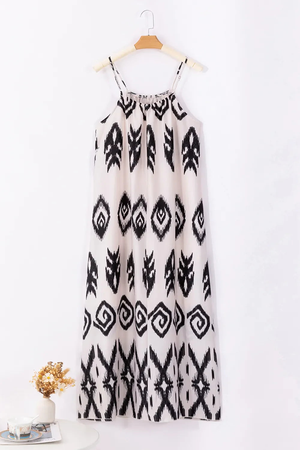 Full Size Printed Spaghetti Strap Cami Dress