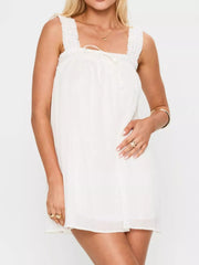Frill Square Neck Mini Dress