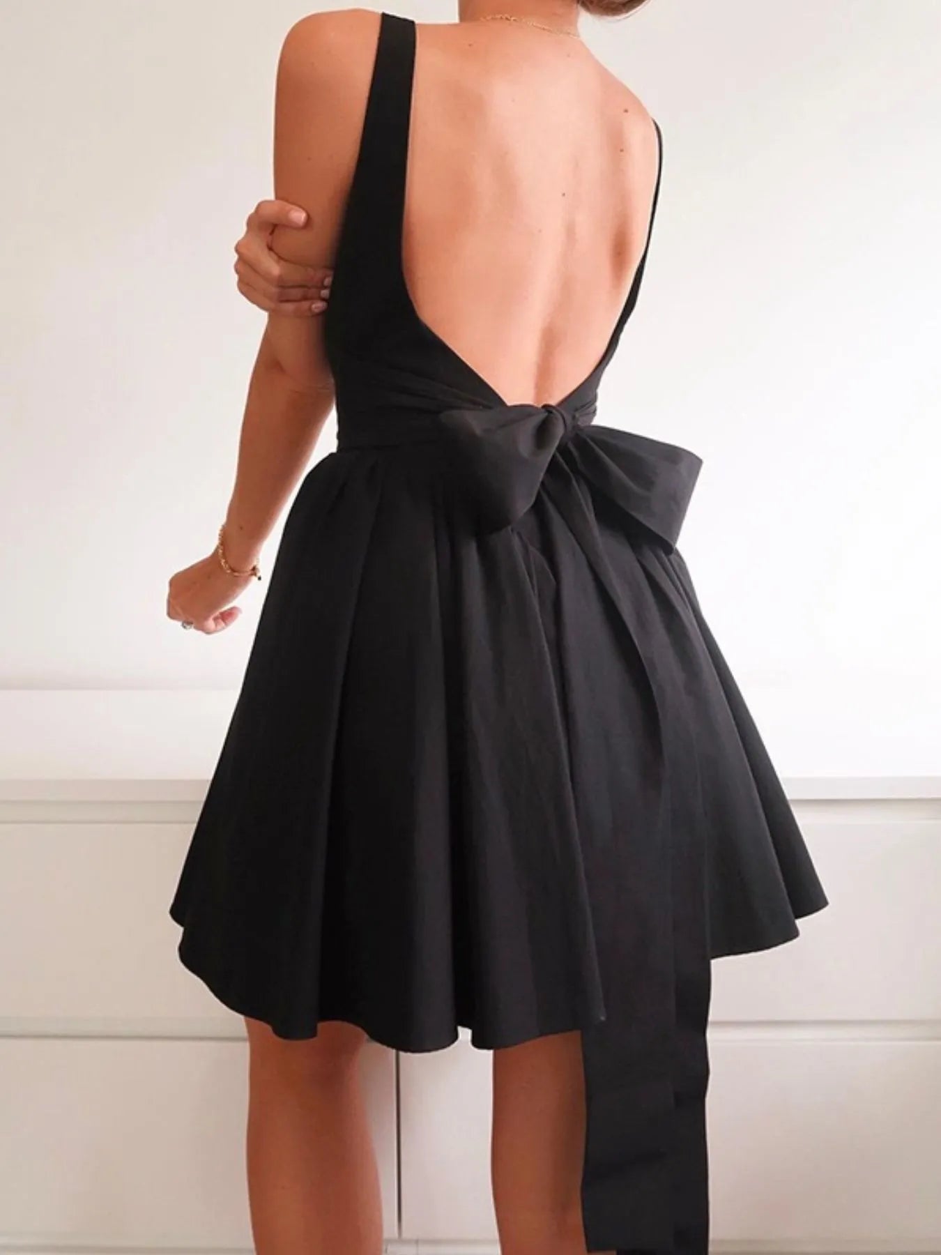 Backless Square Neck Mini Dress