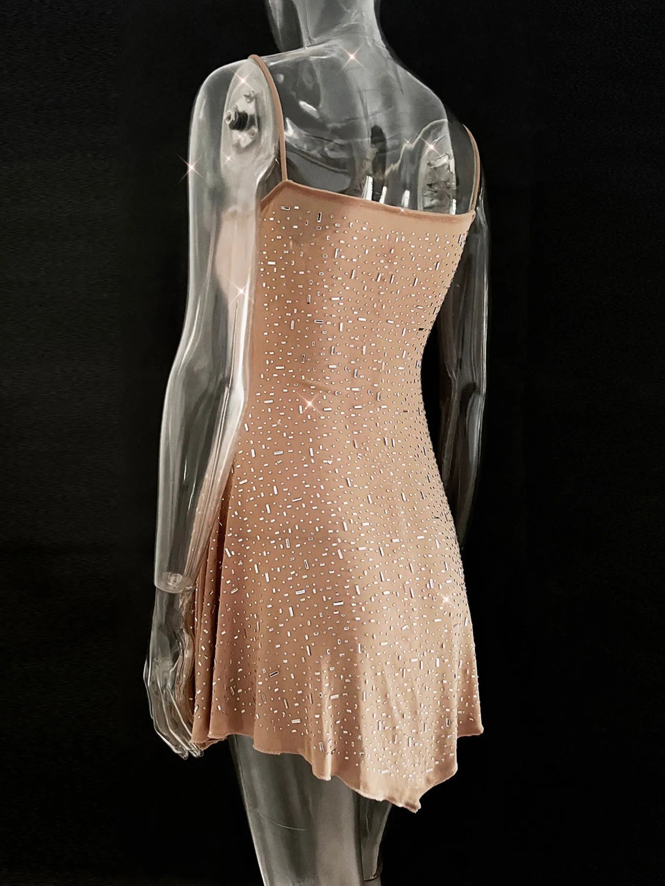 Rhinestone Decor Mini Cami Dress