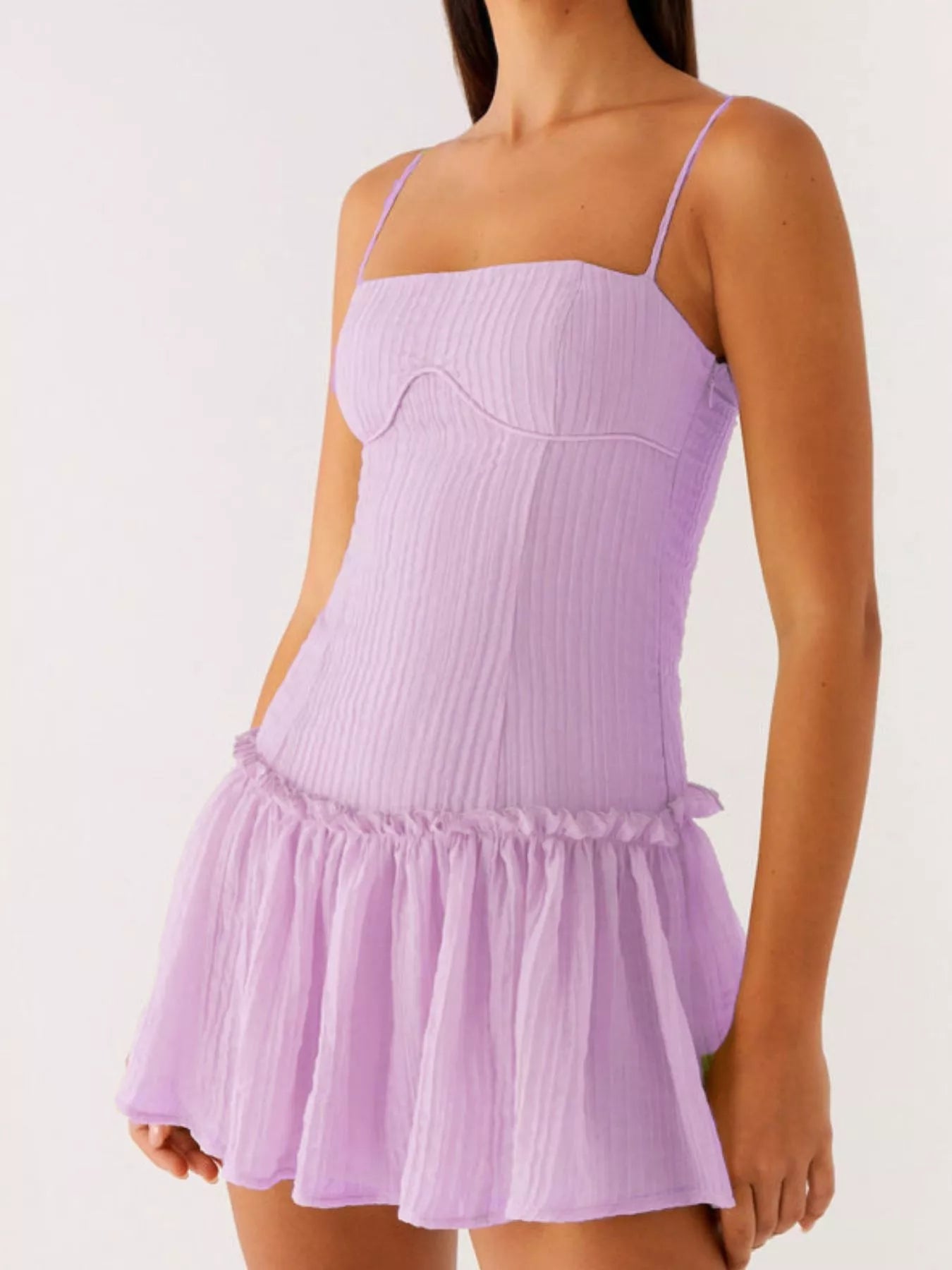 Ruffle Hem Cami Mini Dress