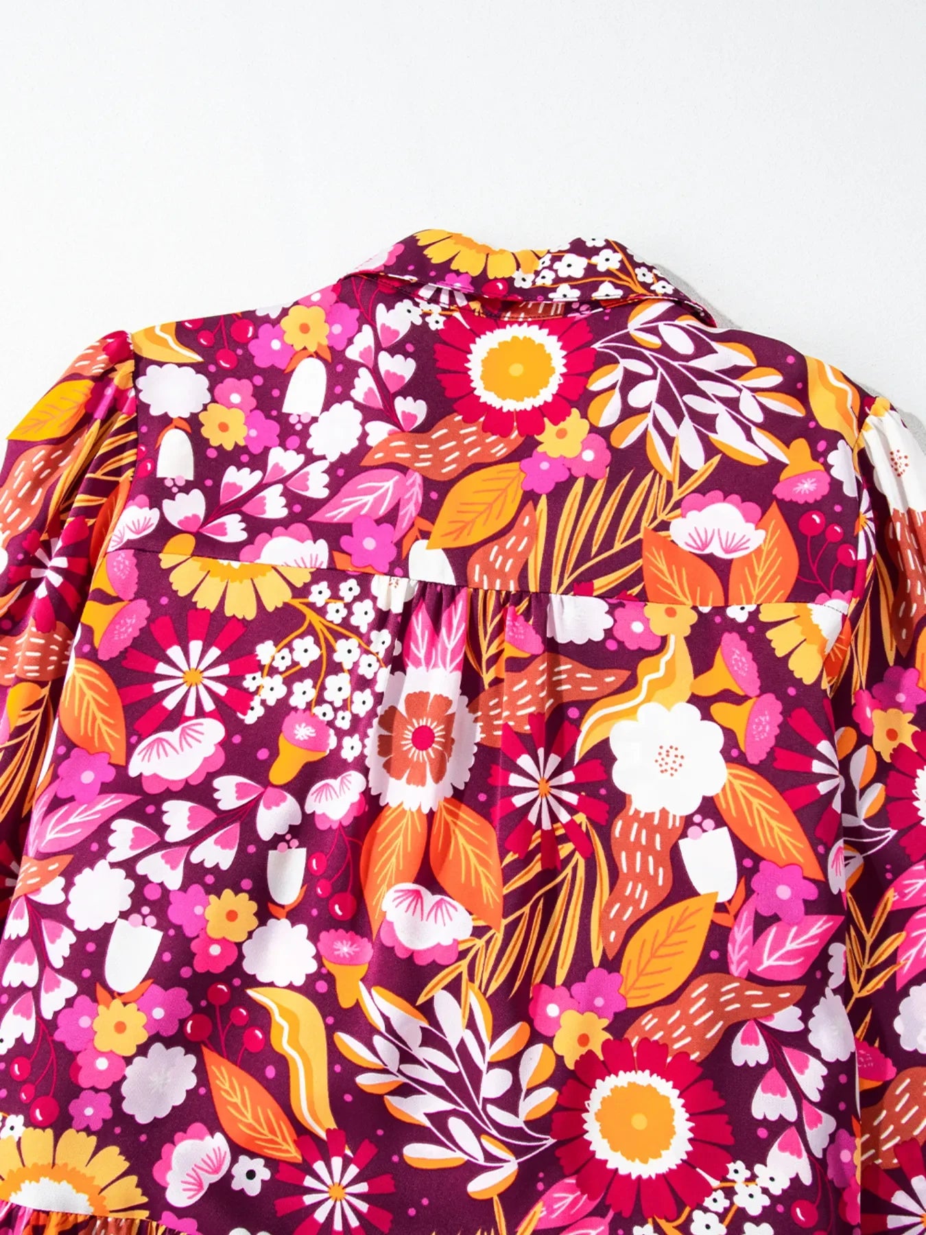 Floral Print Long Sleeve Midi Dress with Pockets