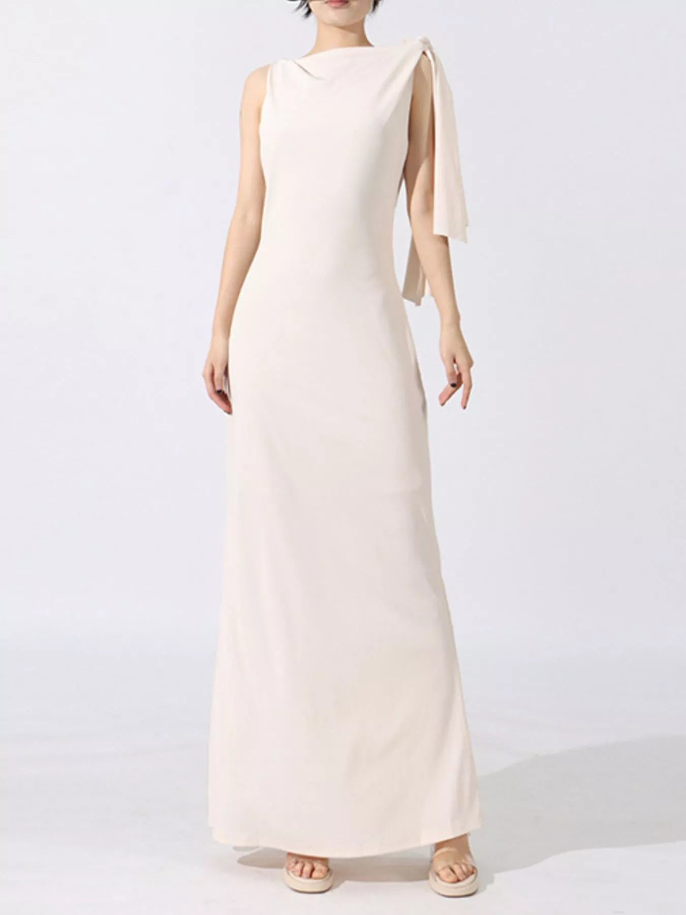 Tie Shoulder Sleeveless Maxi Dress