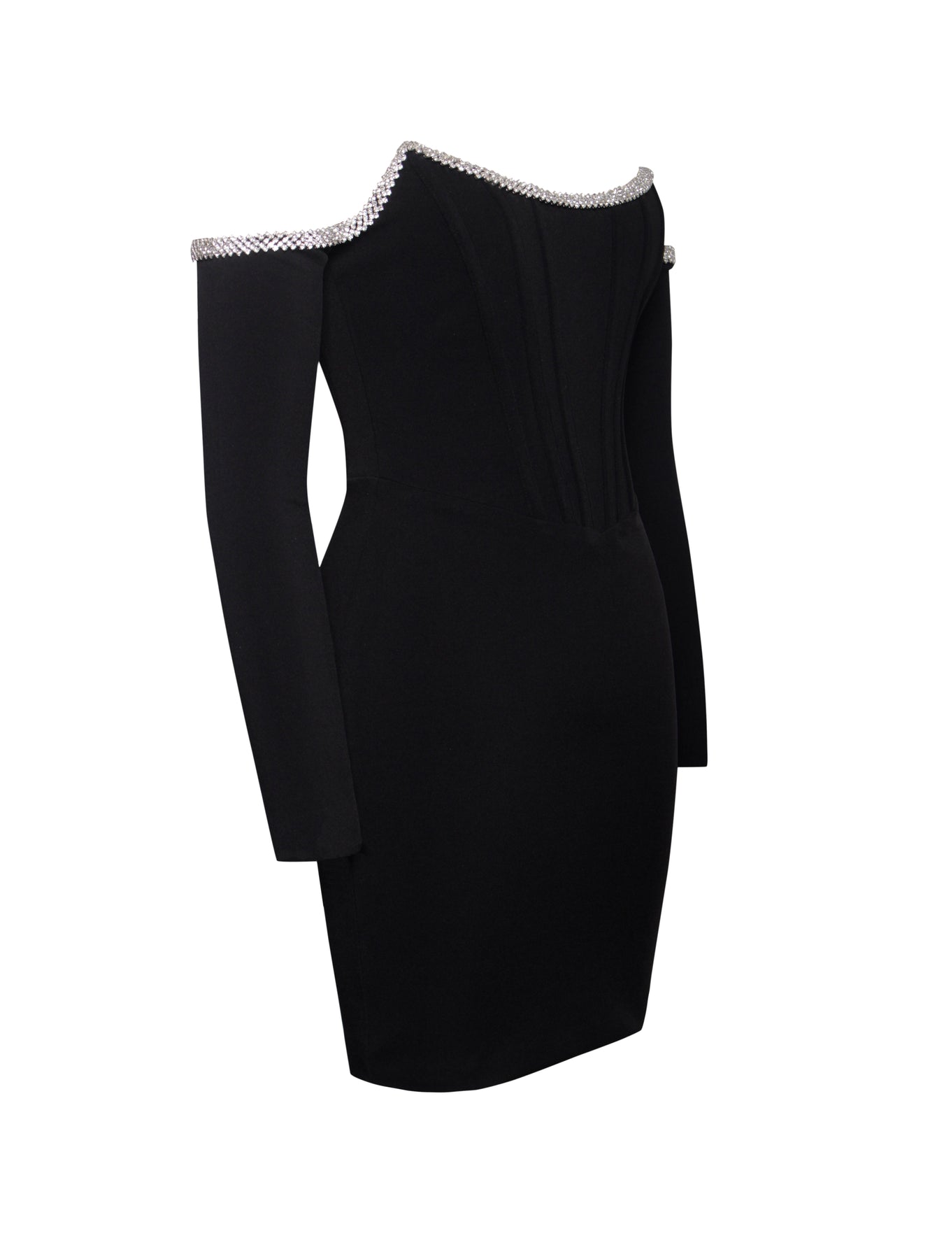 Diamond Long Sleeve Bandage One-piece Dress