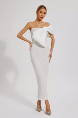 ALYIA WHITE STRAPLESS MAXI DRESS