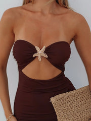 Cutout Sweetheart Neck Tube Maxi Dress