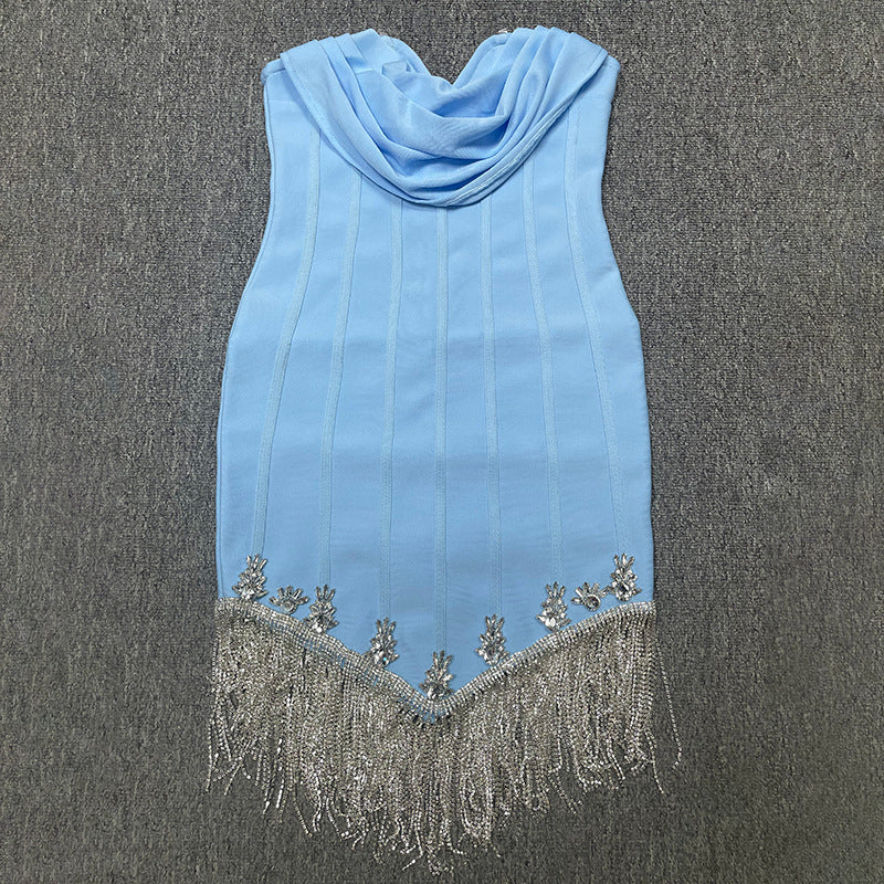 Tassel Tube Top Bandage Dress