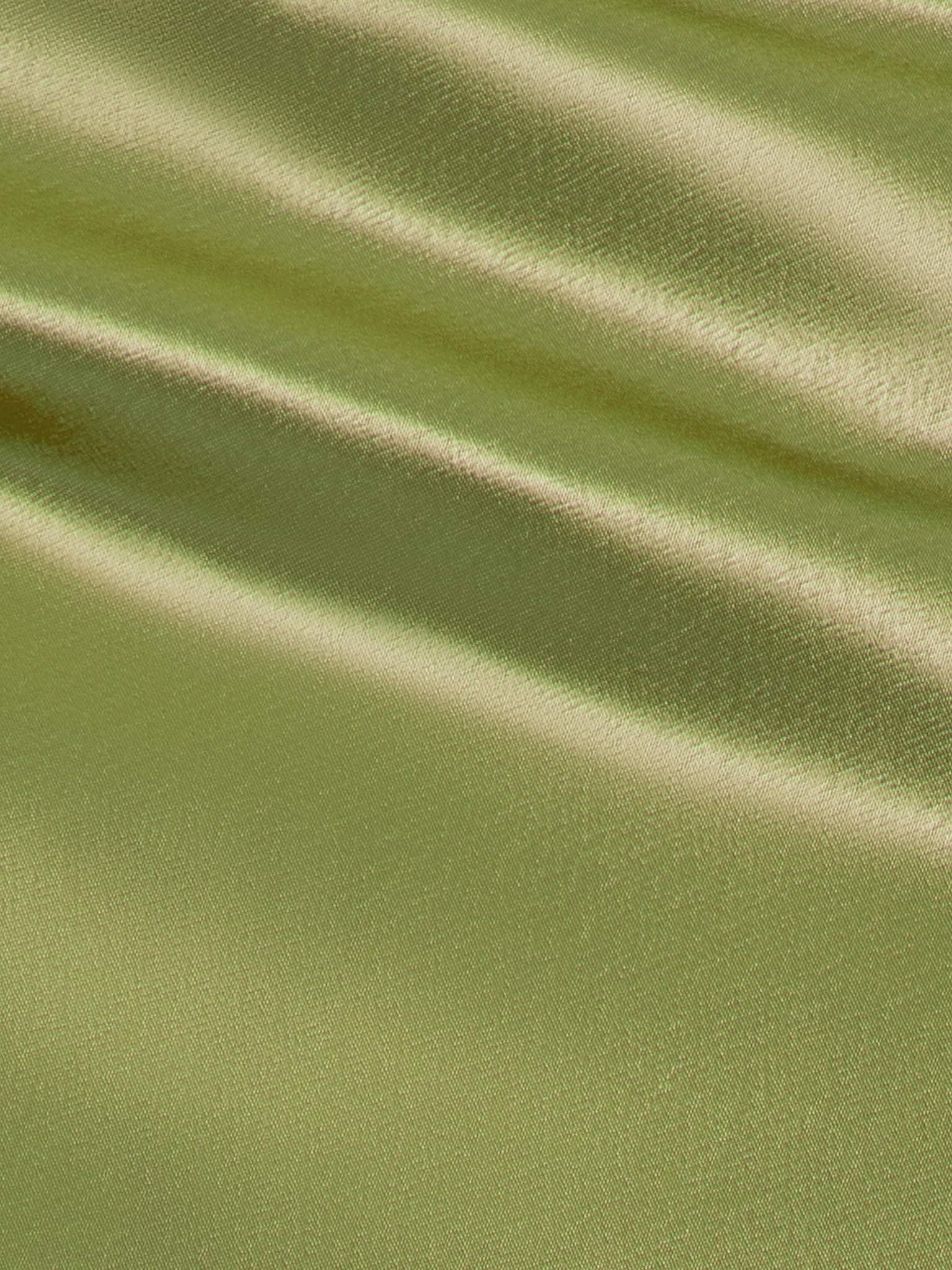 Satin V-neck Side Gathered Dress