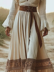 Full Size Deep-V Neck Long Sleeve Maxi Dress Plus Size