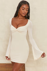 Wildest Dreams Flare Sleeve Mini Dress In cream