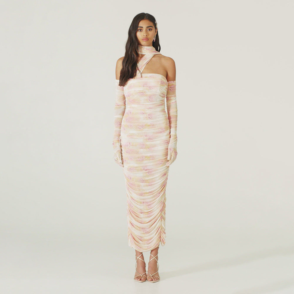 Elegant Ruched Full Sleeve Dress