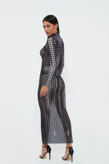 See -through Mesh High -waist Slim Elite Dress
