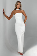 CHIC ELEGANT MAXI DRESS-WHITE