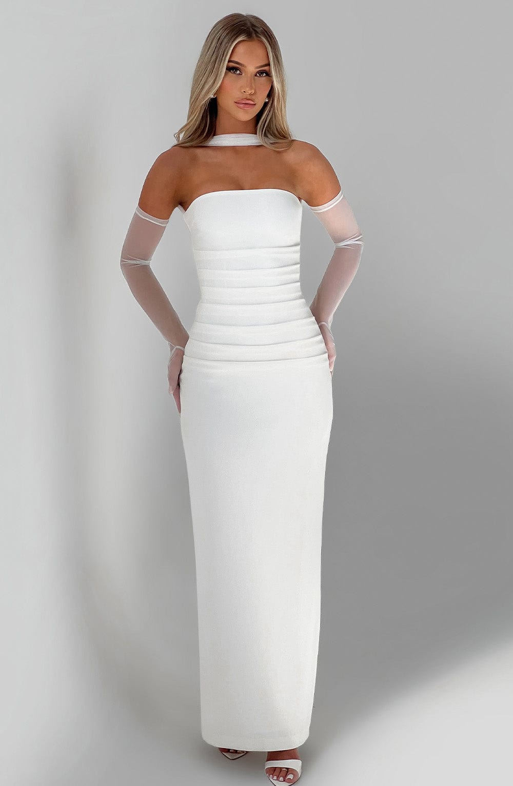 CHIC ELEGANT MAXI DRESS-WHITE