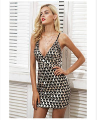 Fish Scaly Sequins Tight Sling Bag Hip Dress