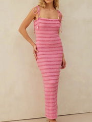Frill Tie-Shoulder Maxi Dress