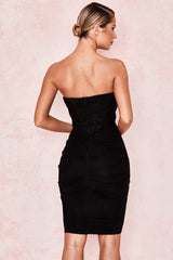 CHIC ELEGANT CORSET MINI DRESS-BLACK