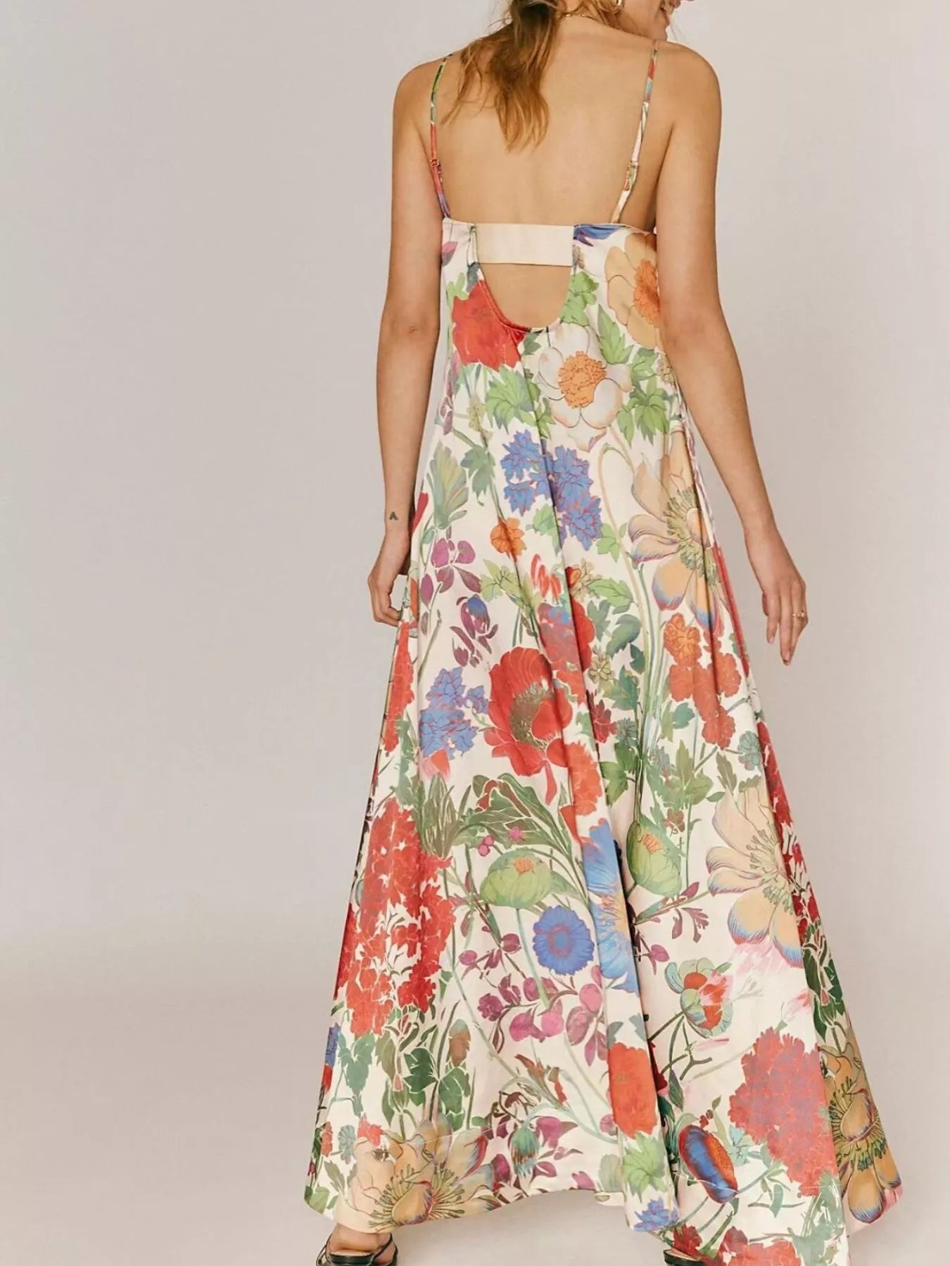 Floral Print Sleeveless Maxi Dress