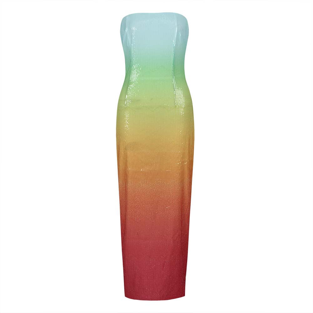 Ailya Strapless Sequin Dime Dress