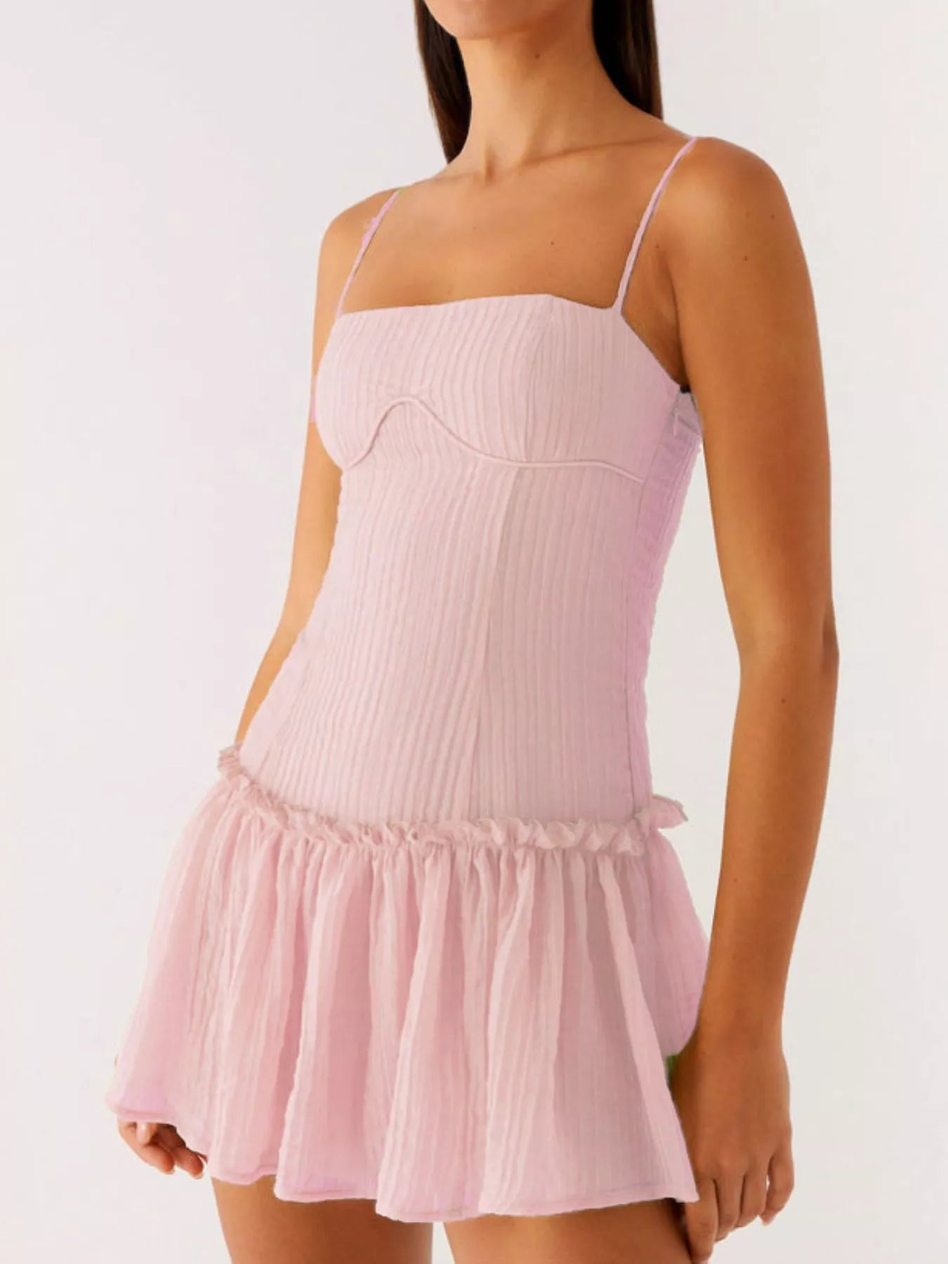 Ruffle Hem Cami Mini Dress