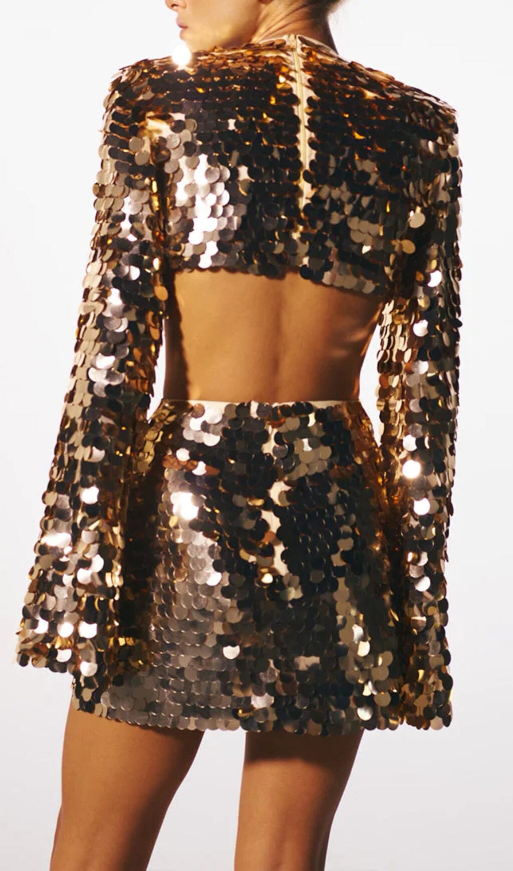 Allure Sequined Champagne Party Dress
