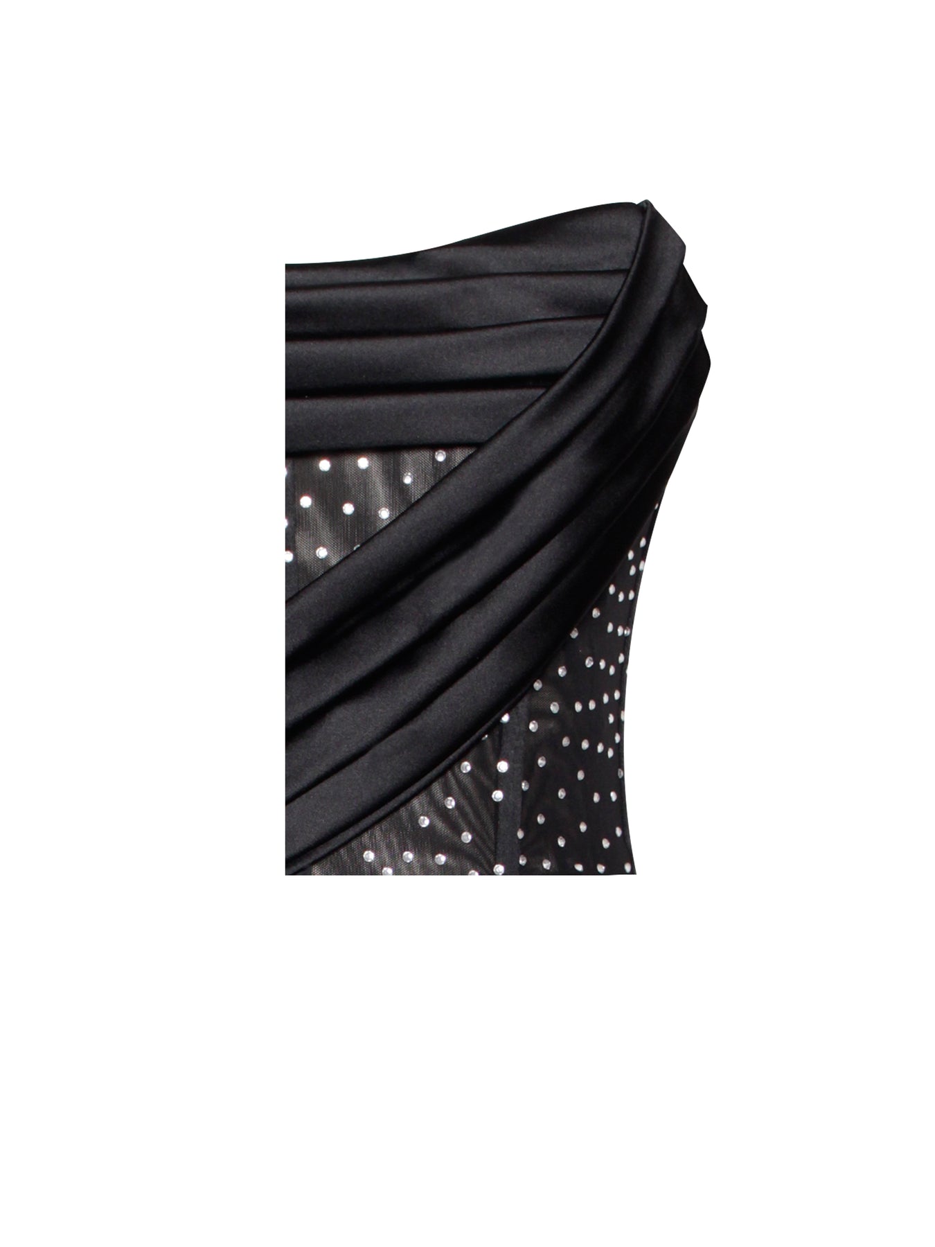 Elegant  Evening Dress With Bra And Diamond Ironing-Black