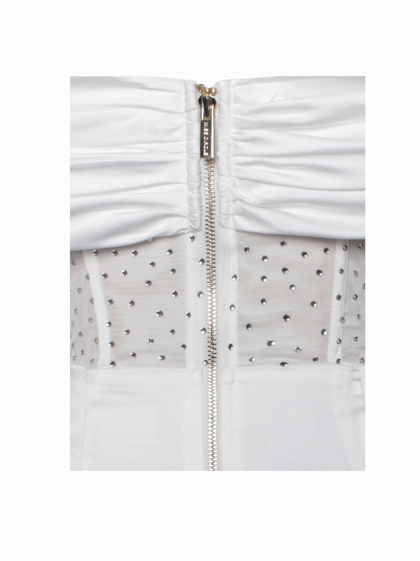 Off-shoulder Long Slit White Bandage Dress