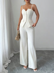 Button Front Cami and Pants Set