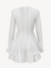 Layered Round Neck Long Sleeve Dress