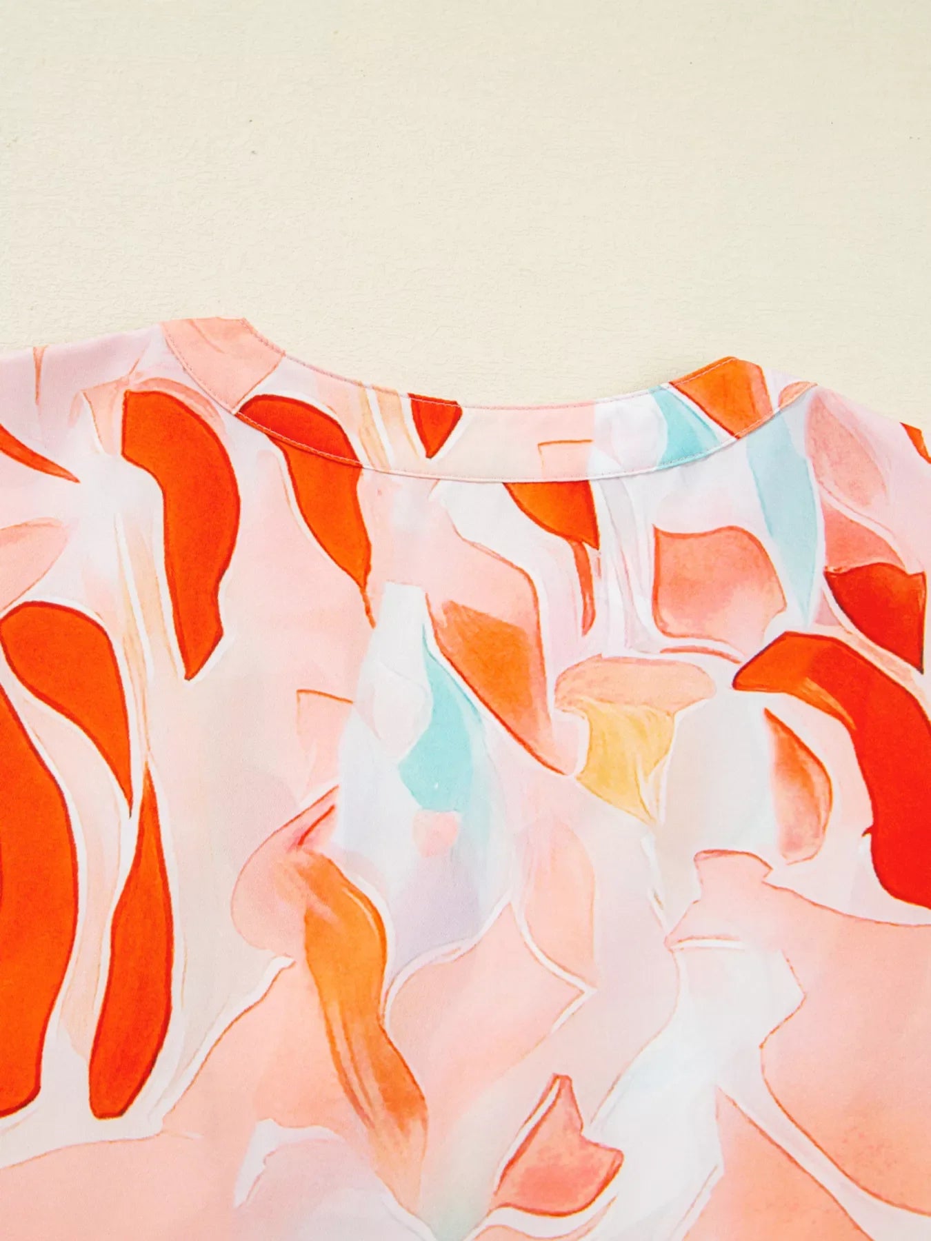 Abstract Print Long Sleeve Tiered Mini Dress