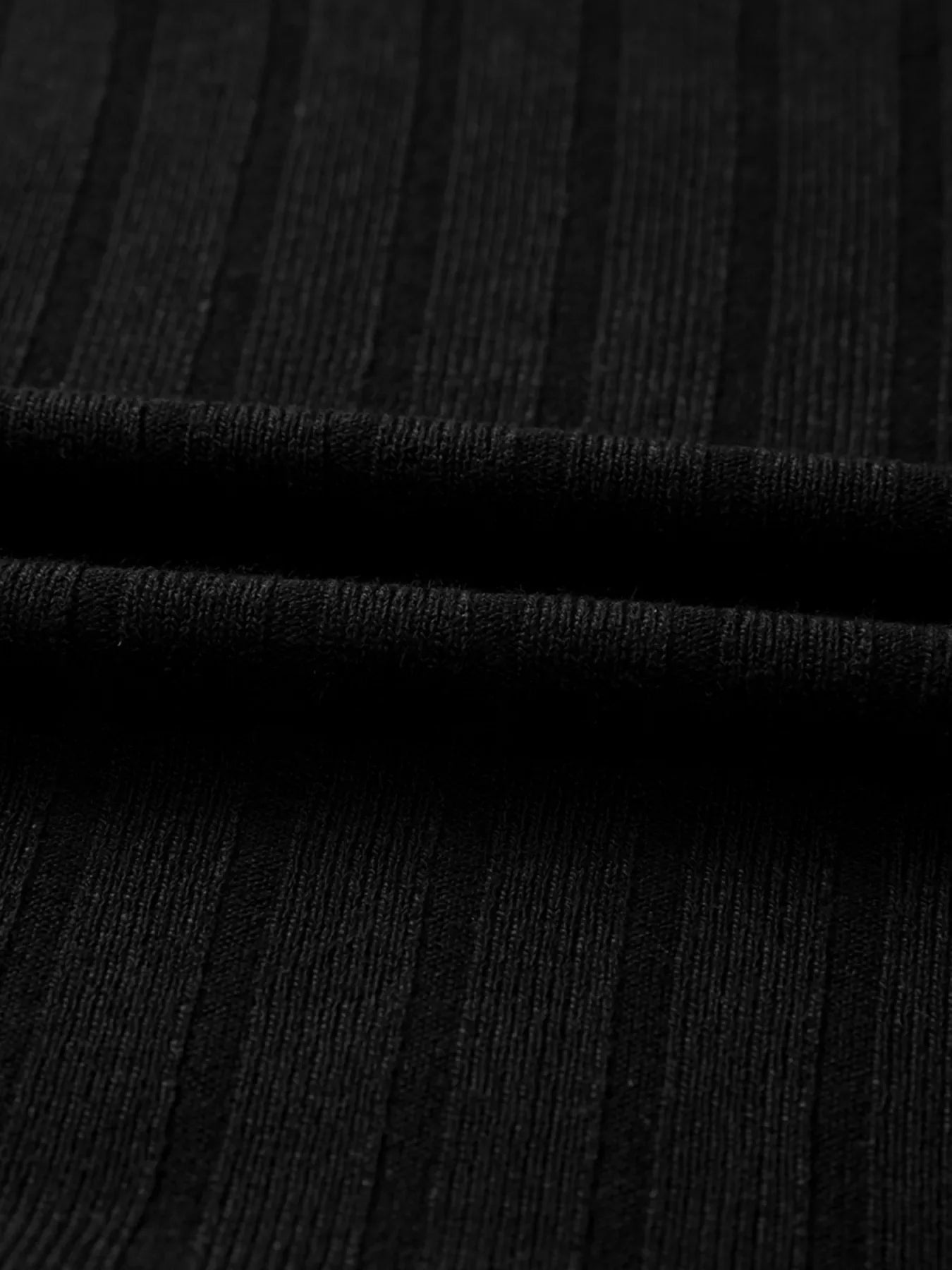 Frilled Neck Ribbed Knit Patchwork Long Sleeve Mini Dress