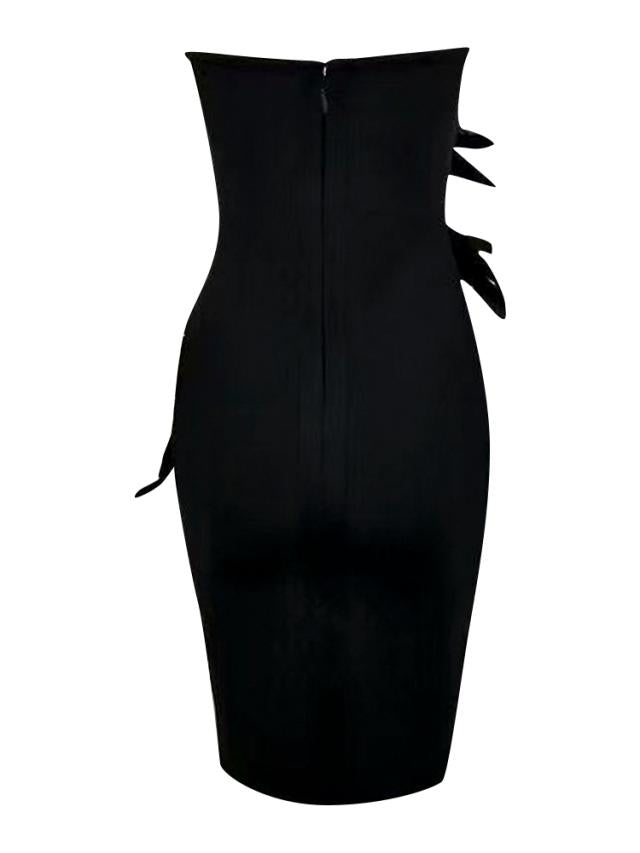 Elite Chest Feather Stitching Bandage Dress