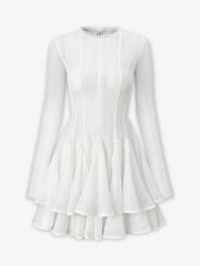 Layered Round Neck Long Sleeve Dress