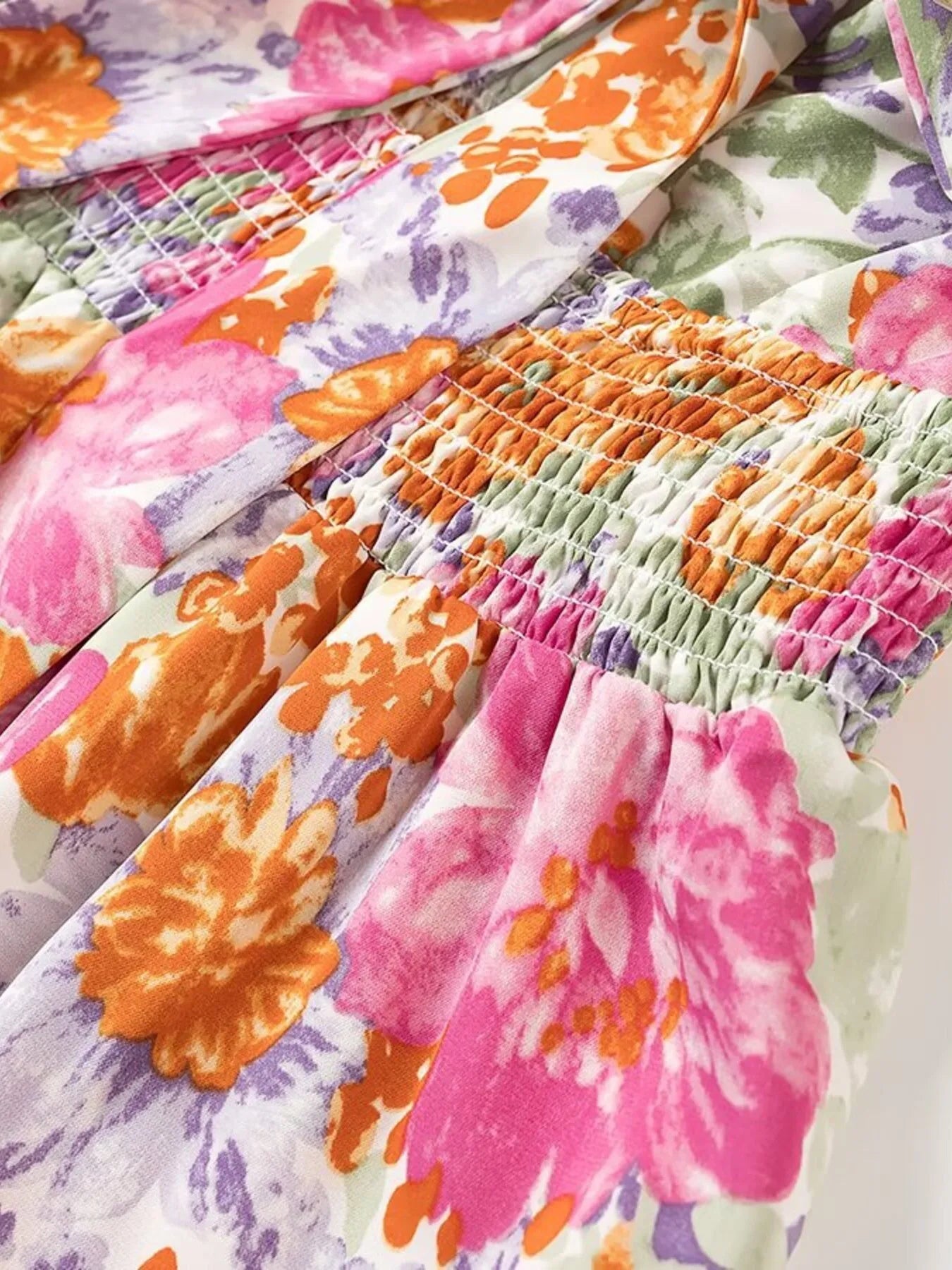 Floral Print Tie-Front Cami Dress with Lace Trim