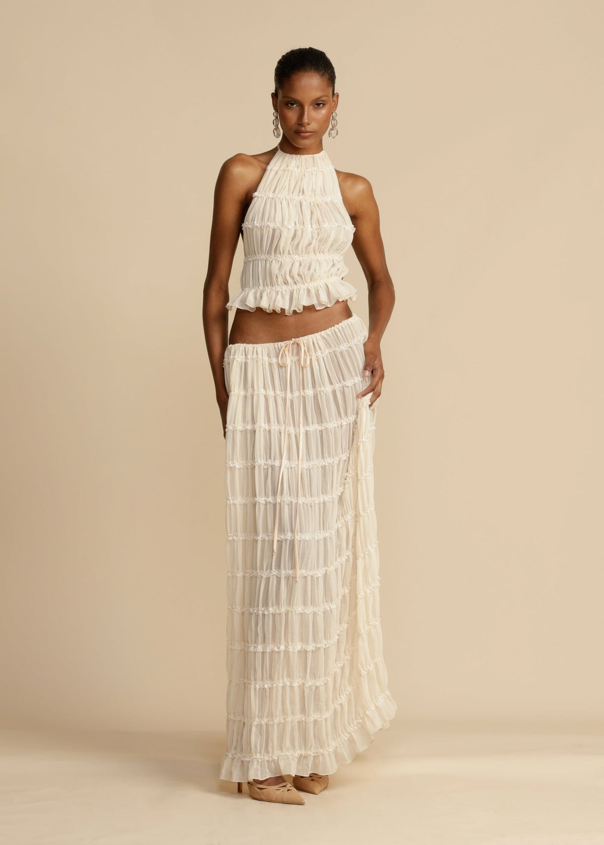 Chic Aurora Skirt and Halter Top Ensemble
