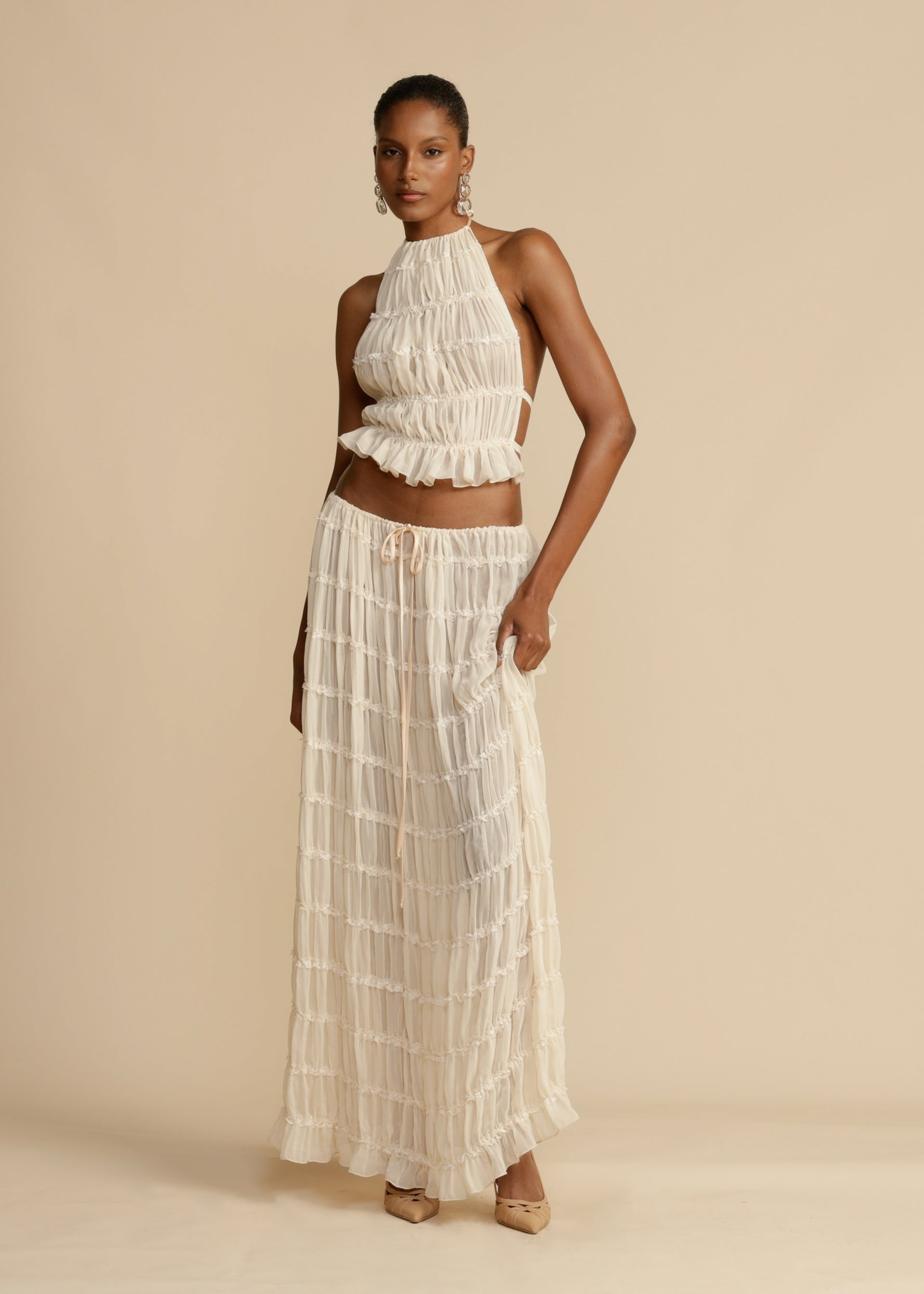 Chic Aurora Skirt and Halter Top Ensemble