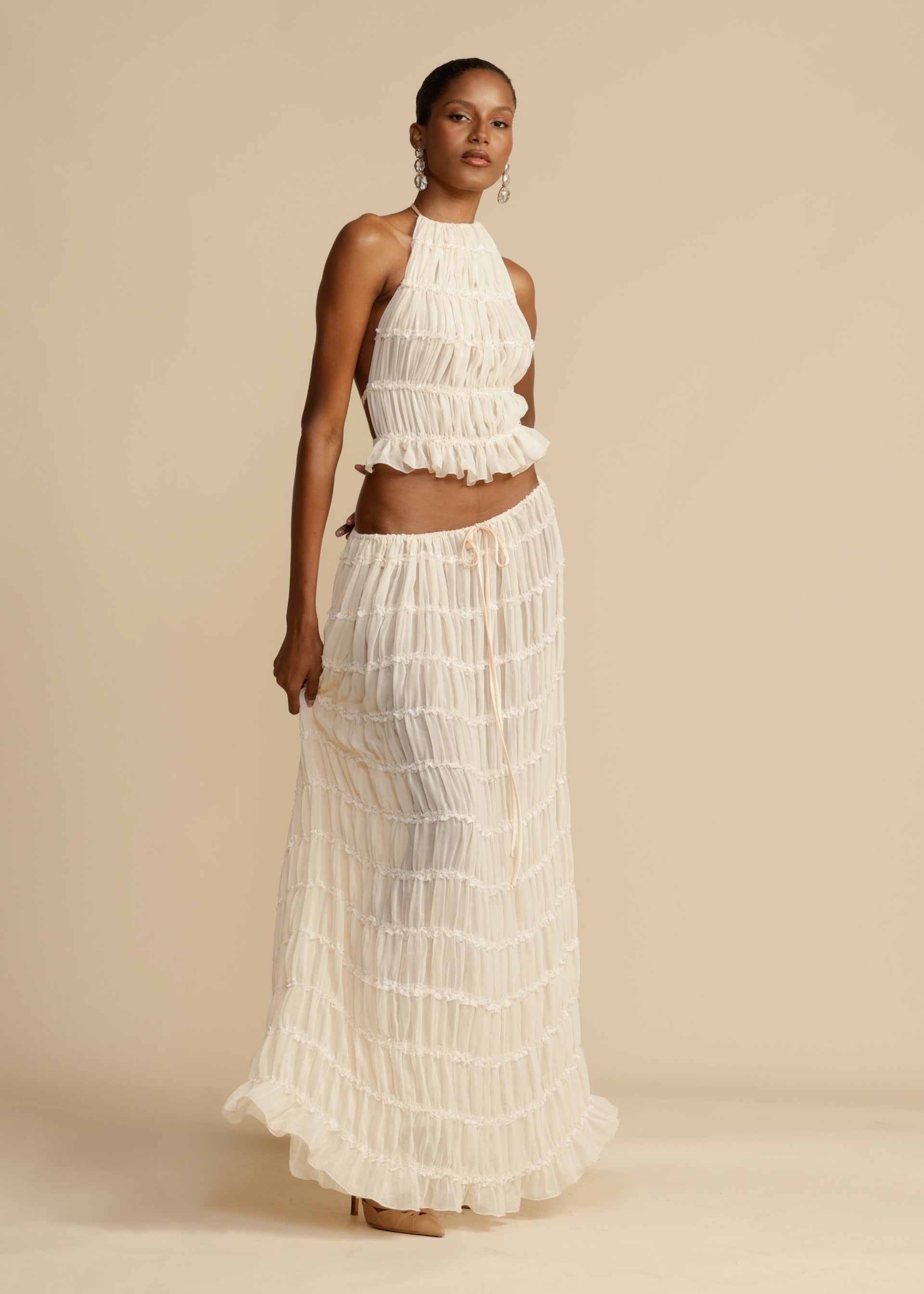 Chic Aurora Skirt and Halter Top Ensemble
