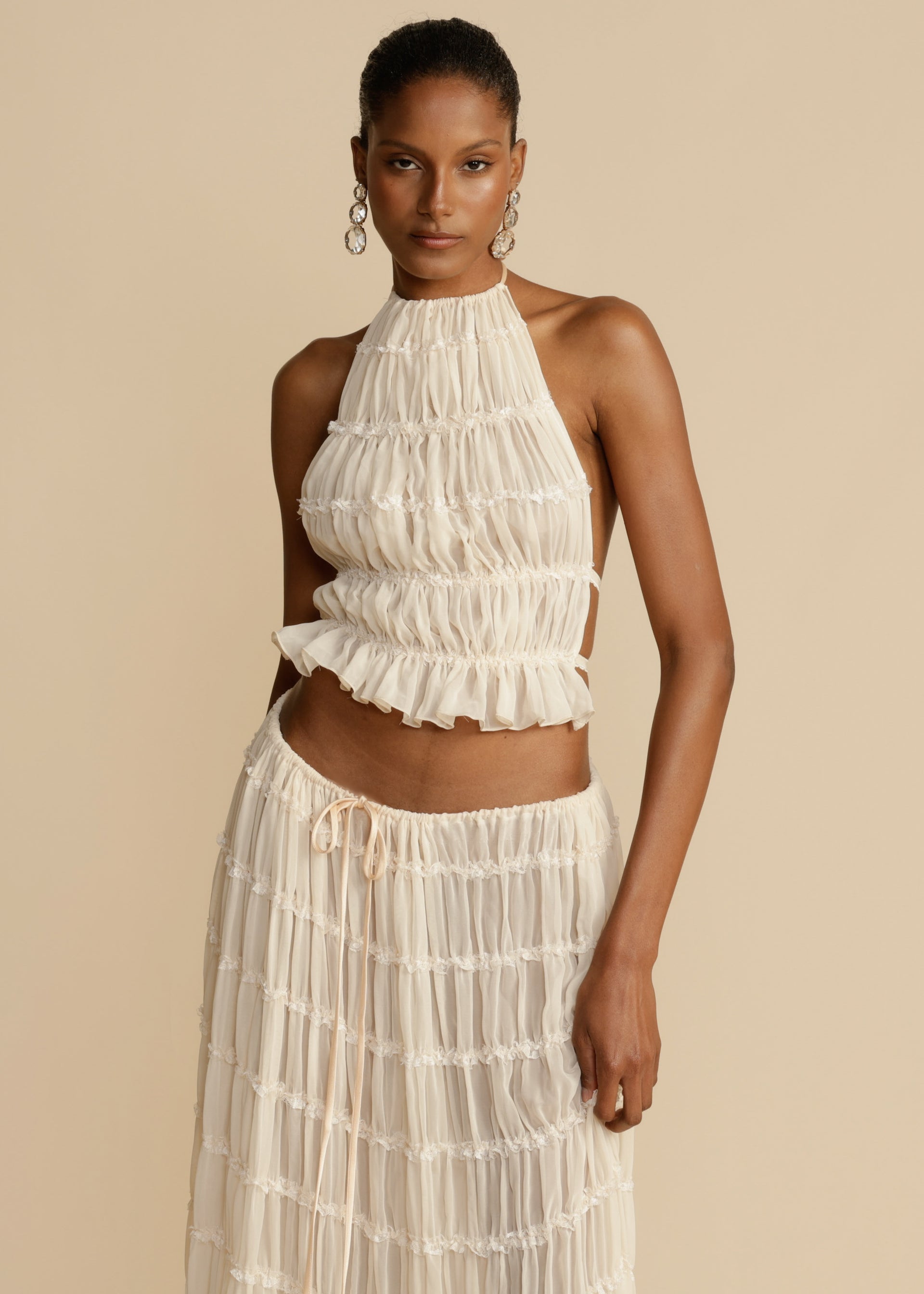 Chic Aurora Skirt and Halter Top Ensemble